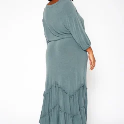 Asoph Plus Size Ruffle Trim Knit Maxi Skirt 8 Asoph Plus Size Ruffle Trim Knit Maxi Skirt -Radiant Drape Sales 2018206 161 3