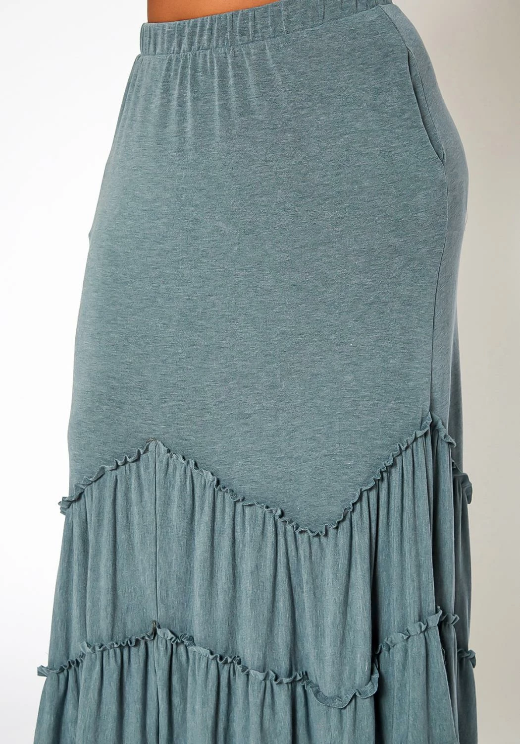 Asoph Plus Size Ruffle Trim Knit Maxi Skirt 5 Asoph Plus Size Ruffle Trim Knit Maxi Skirt - Image 5