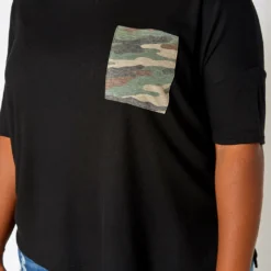 Asoph Plus Size Camo Pocket Hem T Shirt -Radiant Drape Sales 2018208 001 3