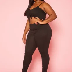 Asoph Plus Size Ribbed Knit Cut Out Jumpsuit 7 Asoph Plus Size Ribbed Knit Cut Out Jumpsuit -Radiant Drape Sales 2018233 001 7