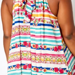 Asoph Plus Size Floral Striped Maxi Flare Dress -Radiant Drape Sales 2018242 128 4