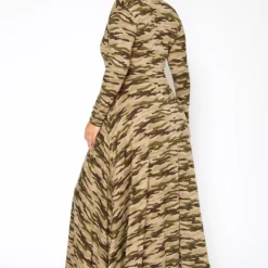 Asoph Plus Size Camo Print Fit & Flare Maxi Dress -Radiant Drape Sales 2018243 001 3