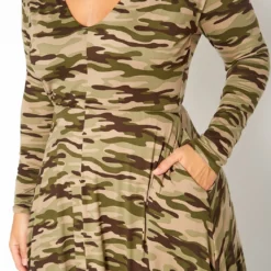 Asoph Plus Size Camo Print Fit & Flare Maxi Dress -Radiant Drape Sales 2018243 001 4