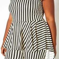 Asoph Plus Size Striped Cape Flare Jumpsuit -Radiant Drape Sales 2018244 271 4