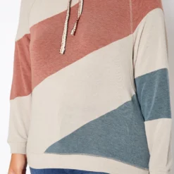 Asoph Plus Size Soft Hooded Color Splice Sweater -Radiant Drape Sales 2018259 118 4