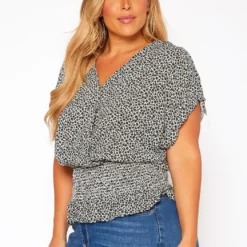 Asoph Plus Size Dainty Floral Print Smocked Blouse -Radiant Drape Sales 2018298 001 1