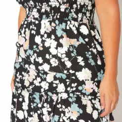 Asoph Plus Size Smocked Floral Print Mini Dress -Radiant Drape Sales 2018300 001 4