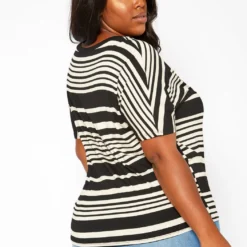 Asoph Plus Size Striped Relaxed Fit Top -Radiant Drape Sales 2018304 001 3