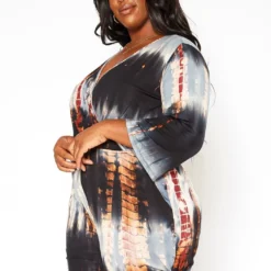 Asoph Plus Size Tie Dye Long Sleeve Romper 7 Asoph Plus Size Tie Dye Long Sleeve Romper -Radiant Drape Sales 2018340 001 1