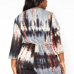 Asoph Plus Size Tie Dye Long Sleeve Romper 8 Asoph Plus Size Tie Dye Long Sleeve Romper -Radiant Drape Sales 2018340 001 2