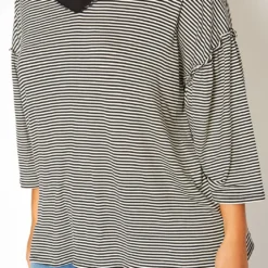Asoph Plus Size Pin Striped V Neck Shirt -Radiant Drape Sales 2018384 001 4