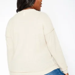 Plus Size Waffle Knit V Neck Top -Radiant Drape Sales 2018410 115 3