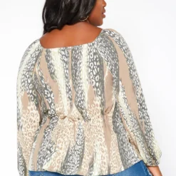 Asoph Plus Size Leopard Print Peplum Top -Radiant Drape Sales 2018412 001 3