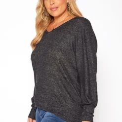Plus Size Basic V Neck Knit Sweater -Radiant Drape Sales 2018413 001 2