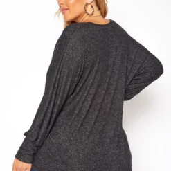 Plus Size Basic V Neck Knit Sweater -Radiant Drape Sales 2018413 001 3