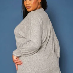 Plus Size Basic V Neck Knit Sweater -Radiant Drape Sales 2018413 261 3