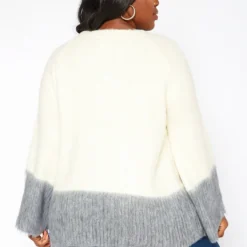 Asoph Plus Size Color Splice Fuzzy Knit Sweater -Radiant Drape Sales 2018415 135 3