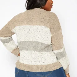 Asoph Plus Size Color Splice Cable Knit Sweater -Radiant Drape Sales 2018416 118 3