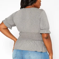 Asoph Plus Size Smocked V Neck Top -Radiant Drape Sales 2018418 108 3