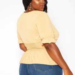 Asoph Plus Size Smocked V Neck Top -Radiant Drape Sales 2018418 159 3