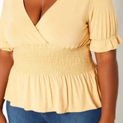 Asoph Plus Size Smocked V Neck Top -Radiant Drape Sales 2018418 159 4