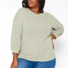 Asoph Plus Size Waffle Knit Open Back Sweater