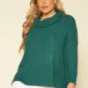 Plus Size Cowl Neck Knit Sweater