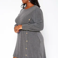 Asoph Plus Size Button Hem Flare Mini Dress 7 Asoph Plus Size Button Hem Flare Mini Dress -Radiant Drape Sales 2018424 108 2