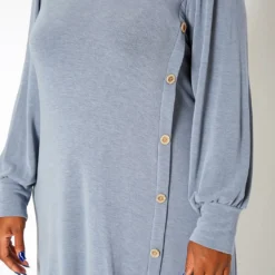 Asoph Plus Size Button Hem Flare Mini Dress 9 Asoph Plus Size Button Hem Flare Mini Dress -Radiant Drape Sales 2018424 285 4