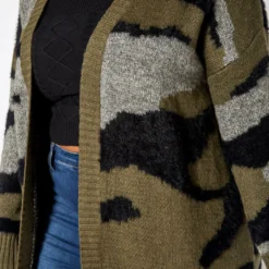 Asoph Plus Size Camo Print Knit Cardigan -Radiant Drape Sales 2018426 354 0