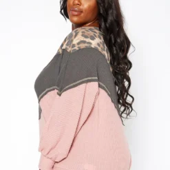 Asoph Plus Size Color Block Waffle Knit Sweater -Radiant Drape Sales 2018427 119 1