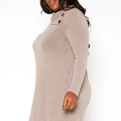 Asoph Plus Size Asymmetric Cowl Neck Mini Dress -Radiant Drape Sales 2018432 118 2