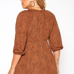 Asoph Plus Size Dainty Leopard Print Flare Top -Radiant Drape Sales 2018483 106 2