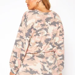 Asoph Plus Size Camo Print Two Piece Set -Radiant Drape Sales 2018488 354 4