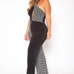 Asoph Plus Size Print Splice Halter Neck Jumpsuit -Radiant Drape Sales 2018501 172 2