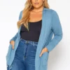 Asoph Plus Size Casual Open Front Cardigan