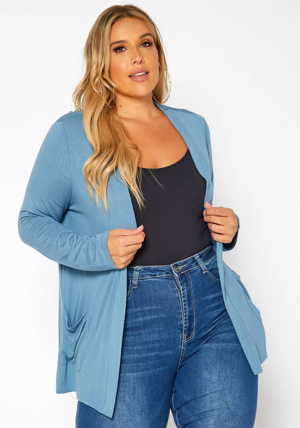 Asoph Plus Size Casual Open Front Cardigan 2 Asoph Plus Size Casual Open Front Cardigan - Image 2