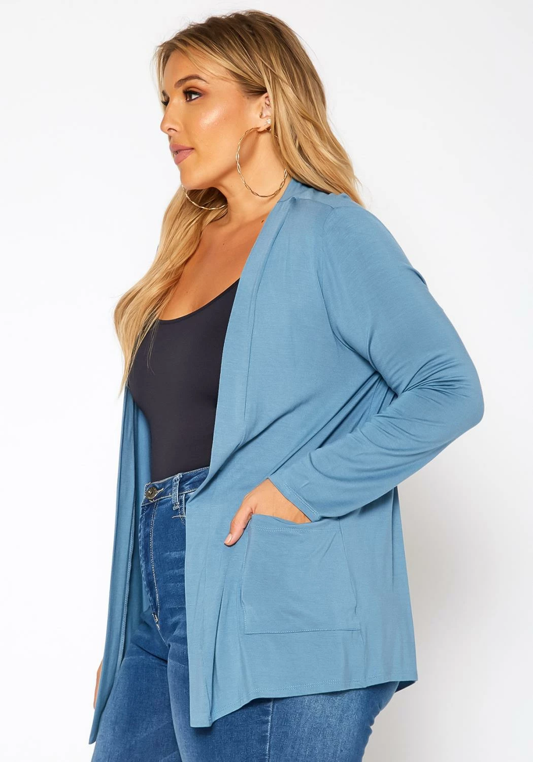 Asoph Plus Size Casual Open Front Cardigan 3 Asoph Plus Size Casual Open Front Cardigan - Image 3