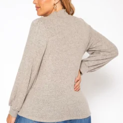 Plus Size Keyhole Front Mock Neck Knit Top -Radiant Drape Sales 2018503 115 3