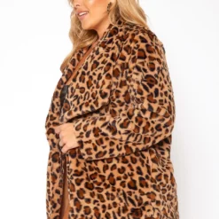 Asoph Plus Size Faux Fur Leopard Print Coat -Radiant Drape Sales 2018504 106 1