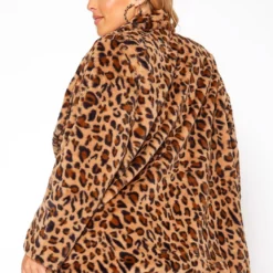 Asoph Plus Size Faux Fur Leopard Print Coat -Radiant Drape Sales 2018504 106 2