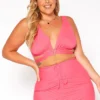 Asoph Plus Size Triangle Wrap Crop Top