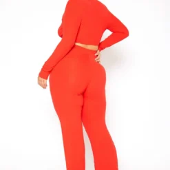 Asoph Plus Size Ribbed Knit Crop Top & Pants Set 8 Asoph Plus Size Ribbed Knit Crop Top & Pants Set -Radiant Drape Sales 2018516 110 3