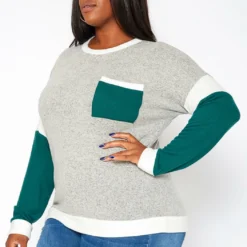 Asoph Plus Size Color Block Knit Sweater -Radiant Drape Sales 2018554 261 2