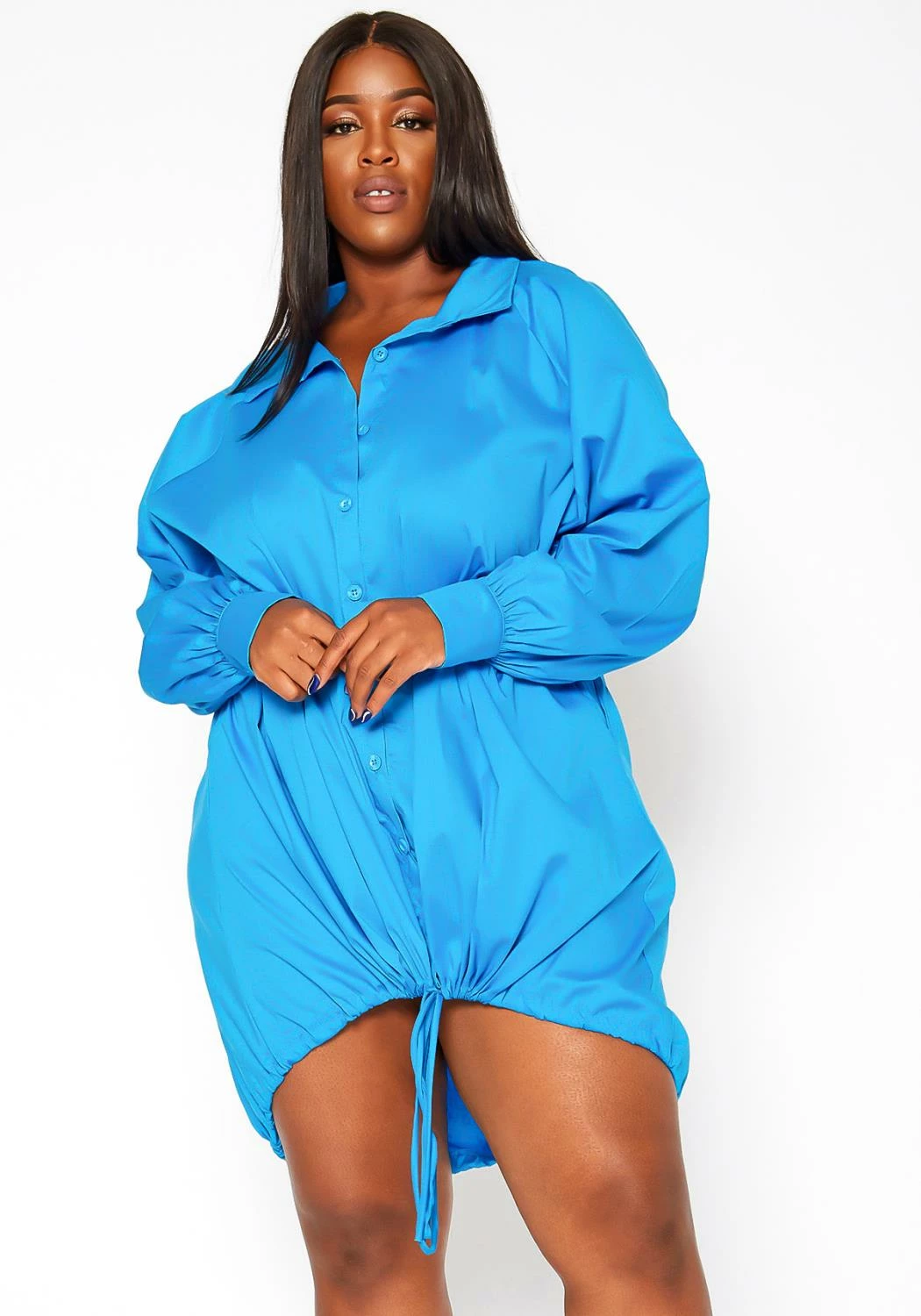 Asoph Plus Size Oversized Button Up Collar Mini Dress 1 Asoph Plus Size Oversized Button Up Collar Mini Dress