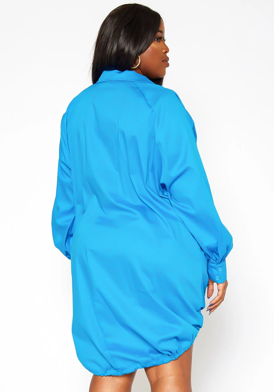 Asoph Plus Size Oversized Button Up Collar Mini Dress 4 Asoph Plus Size Oversized Button Up Collar Mini Dress - Image 4