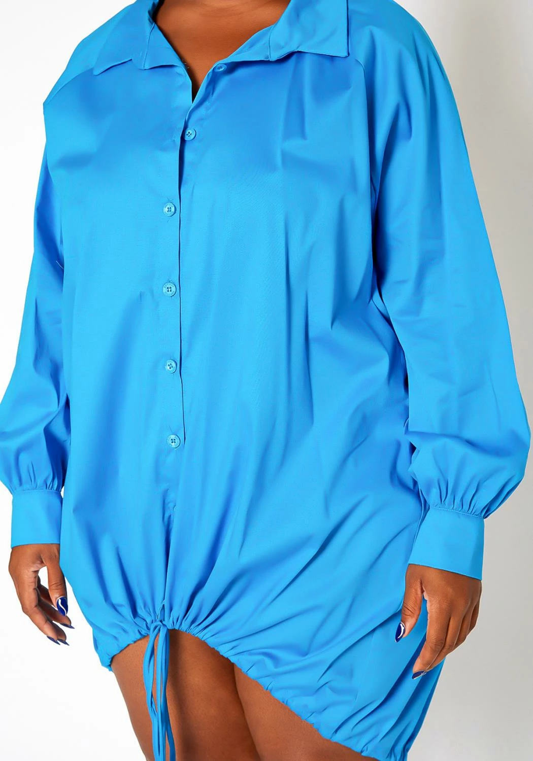 Asoph Plus Size Oversized Button Up Collar Mini Dress 5 Asoph Plus Size Oversized Button Up Collar Mini Dress - Image 5