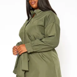 Asoph Plus Size Button Front Collar Mini Dress -Radiant Drape Sales 2018567 554 1