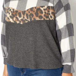 Asoph Plus Size Pattern Splice Knit Sweater -Radiant Drape Sales 2018584 107 4