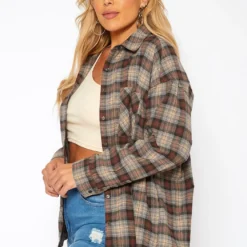 Asoph Plus Size Plaid Flannel Jacket -Radiant Drape Sales 2018585 106 2
